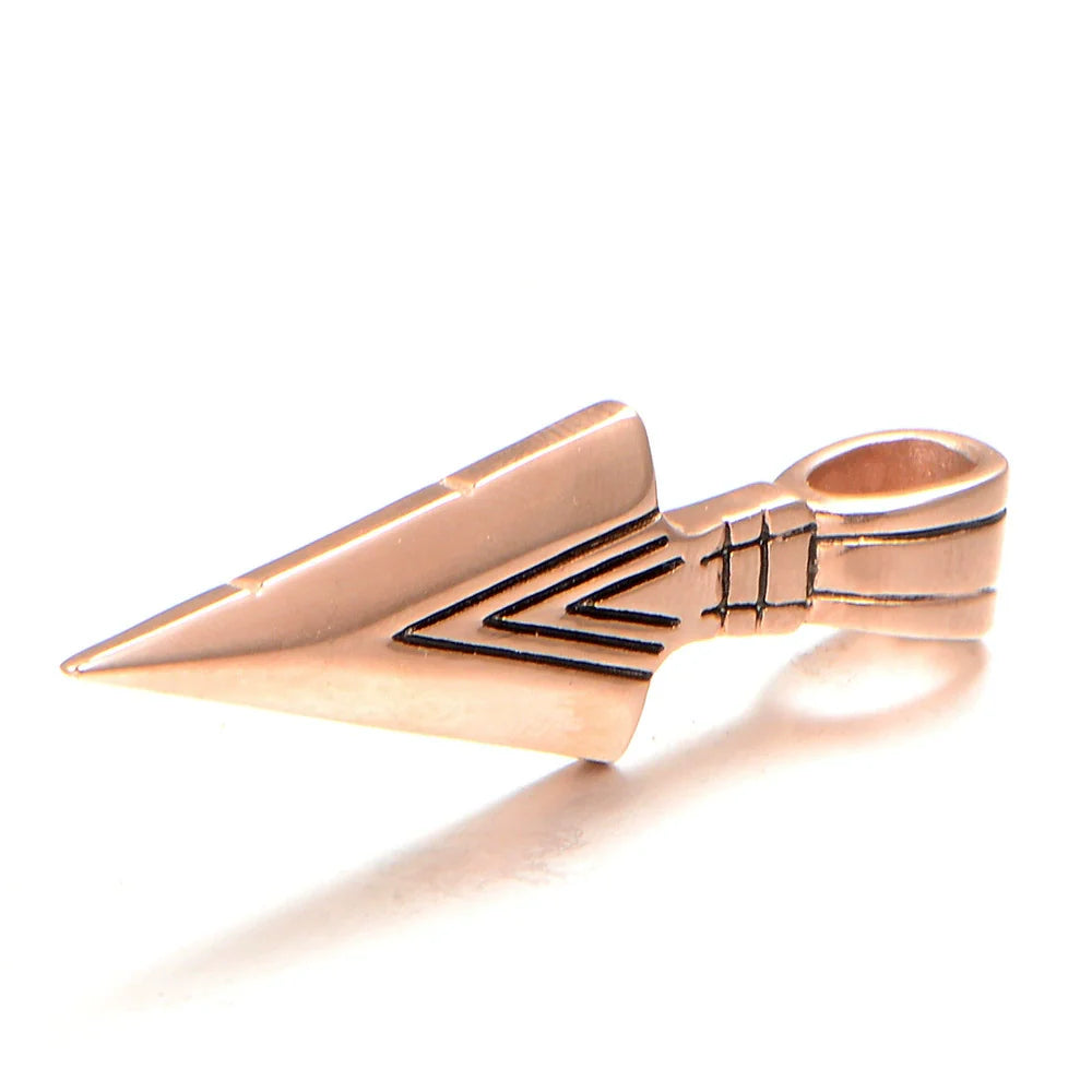 Wholesale Men'S Stainless Steel Necklace with Arrow and Triangle Pendant Casting Process Geometric Style