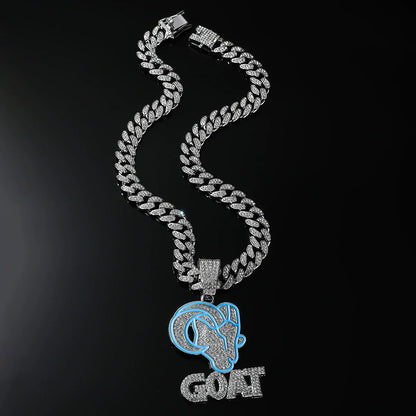 Alloy Geometric Diamond Hip Hop Pendant Necklace for Men