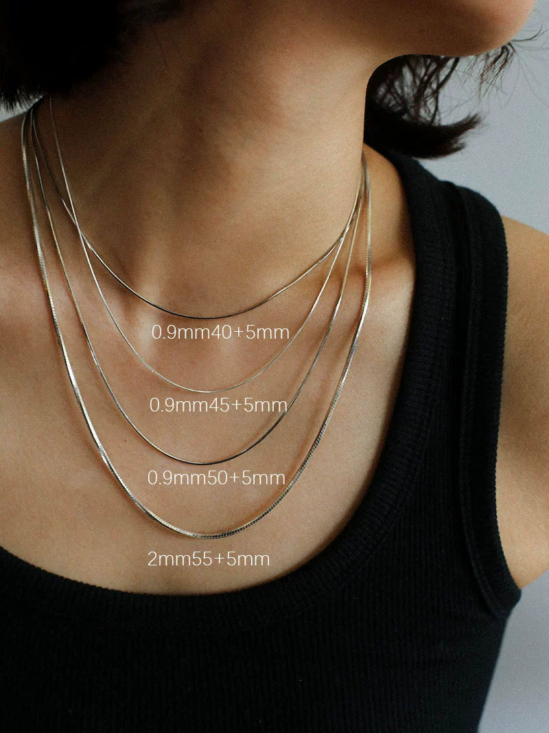Titanium Steel Multilayer Snake Bone Chain Stacked Necklace Ushaped Electroplated Unisex
