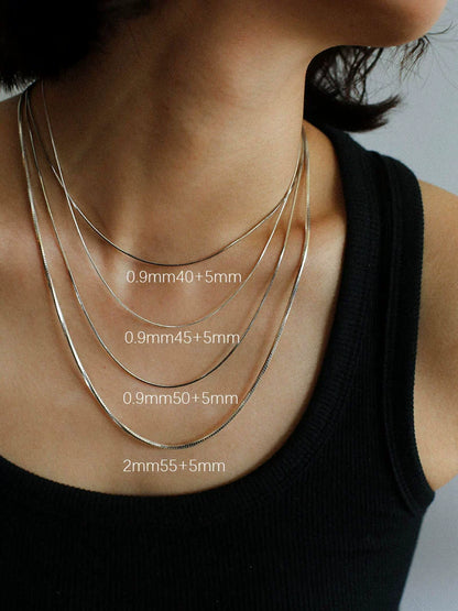 Titanium Steel Multilayer Snake Bone Chain Stacked Necklace Ushaped Electroplated Unisex