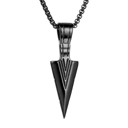 Wholesale Men'S Stainless Steel Necklace with Arrow and Triangle Pendant Casting Process Geometric Style