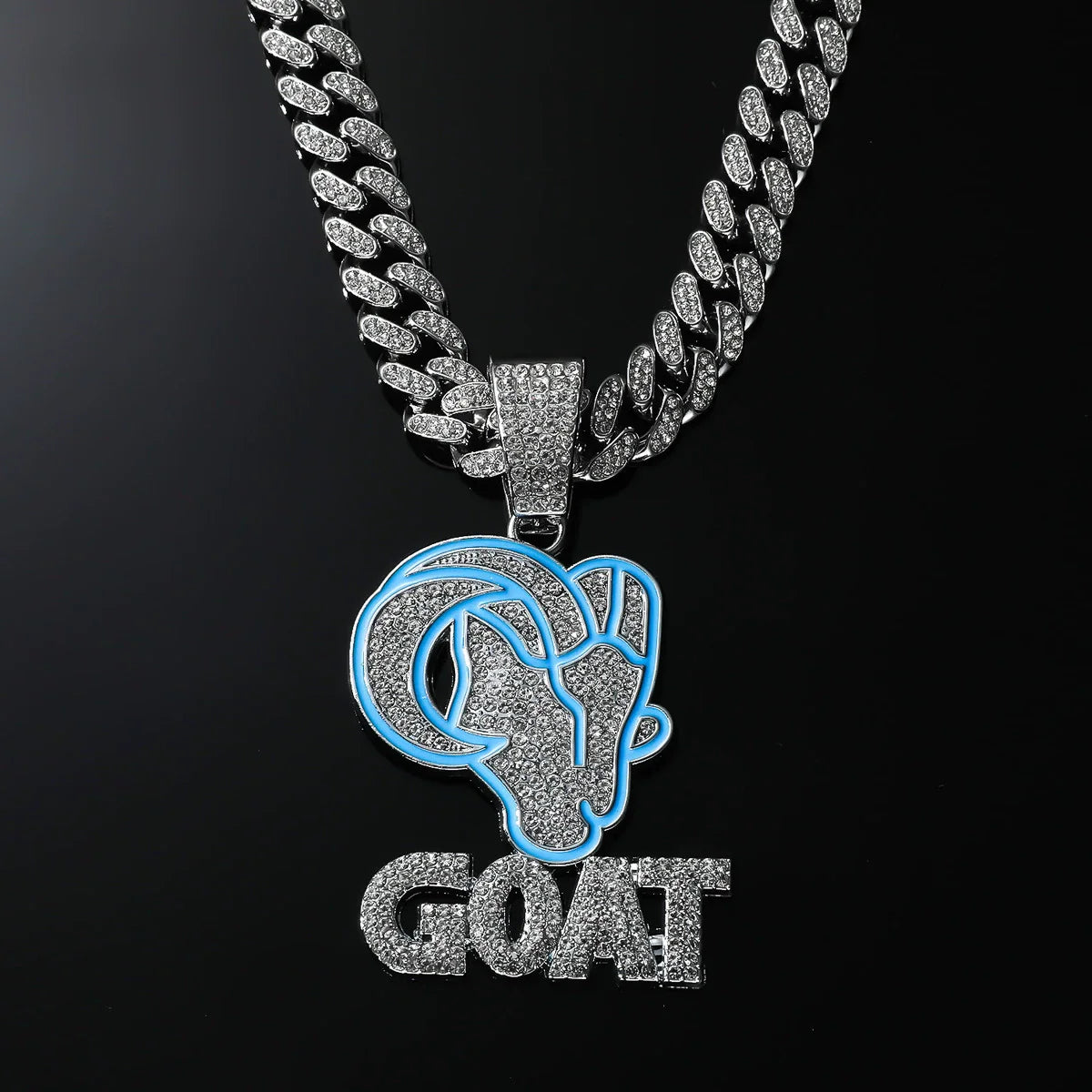 Alloy Geometric Diamond Hip Hop Pendant Necklace for Men