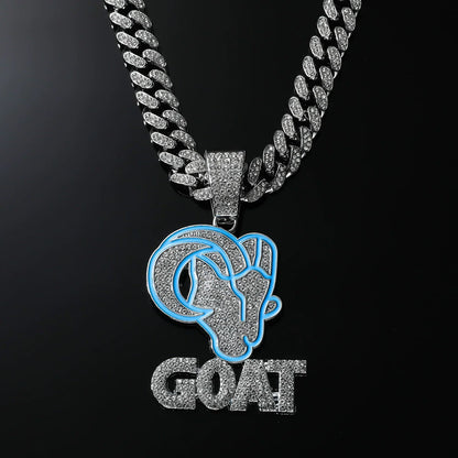 Alloy Geometric Diamond Hip Hop Pendant Necklace for Men