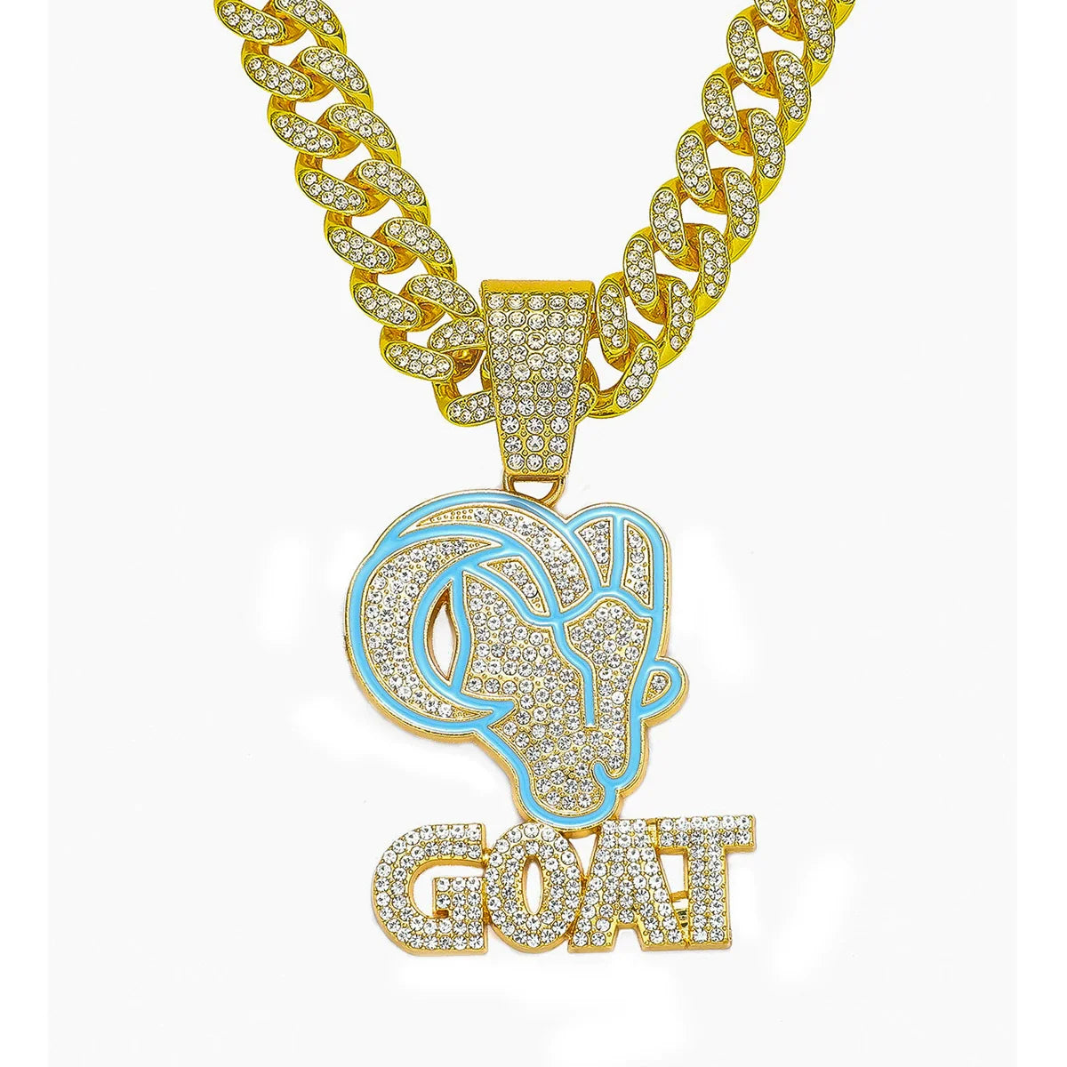 Alloy Geometric Diamond Hip Hop Pendant Necklace for Men