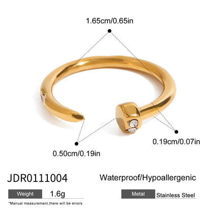 Wholesale Women'S Light Luxury High End Titanium Steel Ring with Geometric Design and Electroplating Treatment